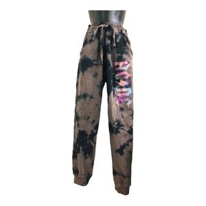 AC/DC tie dye effect vintage rock monogrammed sweatpants size medium‎ new